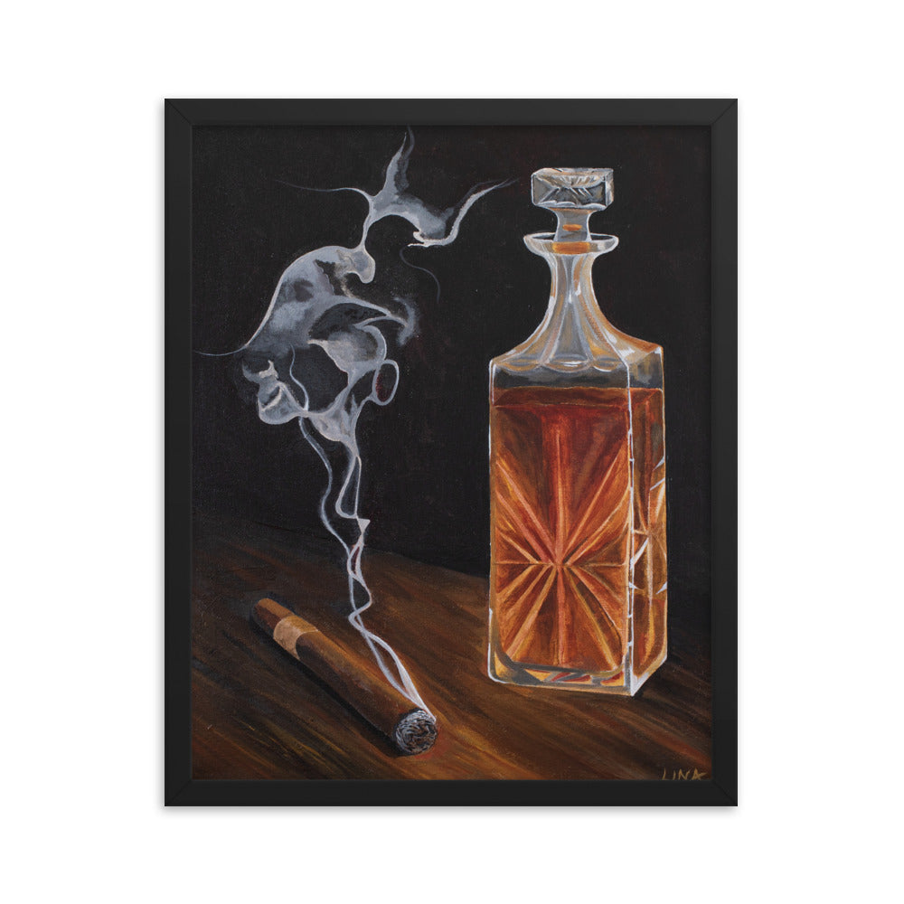 Framed Print - A Smoke and Scotch