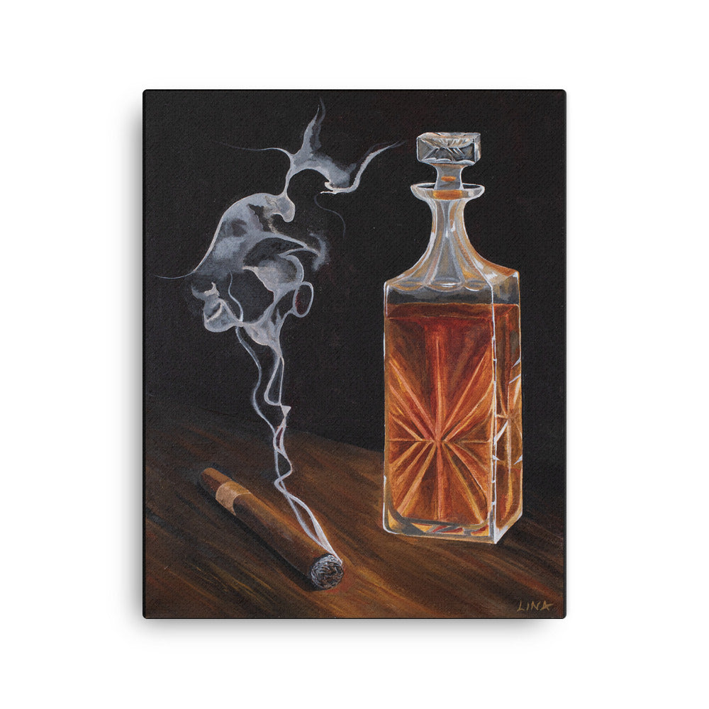 Canvas Print - A Smoke and a Scotch